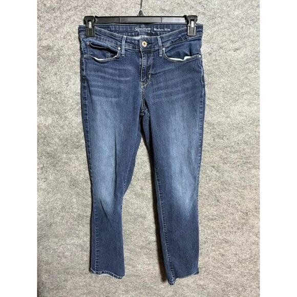 Levi's Denim - Signature Levi's Modern Slim Jeans Womens 10M 30X32 Stretch Dark Wash Denim Blue